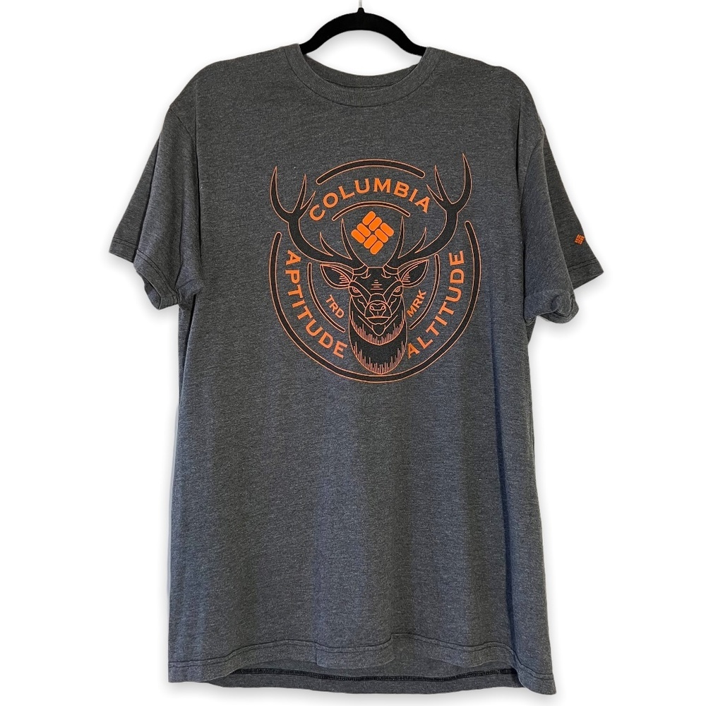 Columbia Deer Altitude & Aptitude Men’s Short Sleeve Graphic T-Shirt - Gray - L